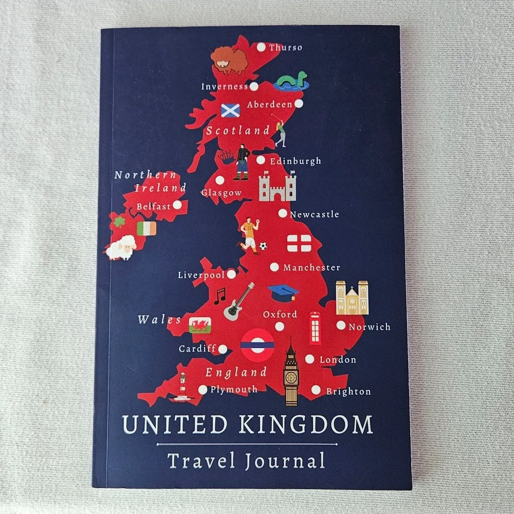 United Kingdom Travel Journal Planner Map Cover England Scotland Wales Ireland